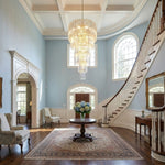 Cascada Spiral Clear Glass Chandelier for Staircases and Foyers
