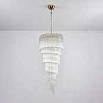Cascada Spiral Clear Glass Chandelier for Staircases and Foyers