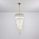 Cascada Spiral Clear Glass Chandelier for Staircases and Foyers