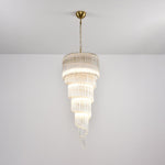 Cascada Spiral Clear Glass Chandelier for Staircases and Foyers