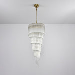 Cascada Spiral Clear Glass Chandelier for Staircases and Foyers