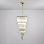 Cascada Spiral Clear Glass Chandelier for Staircases and Foyers