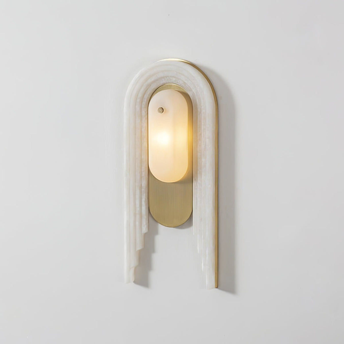 Cascada Alabaster Wall Sconce in Brushed Brass with LED