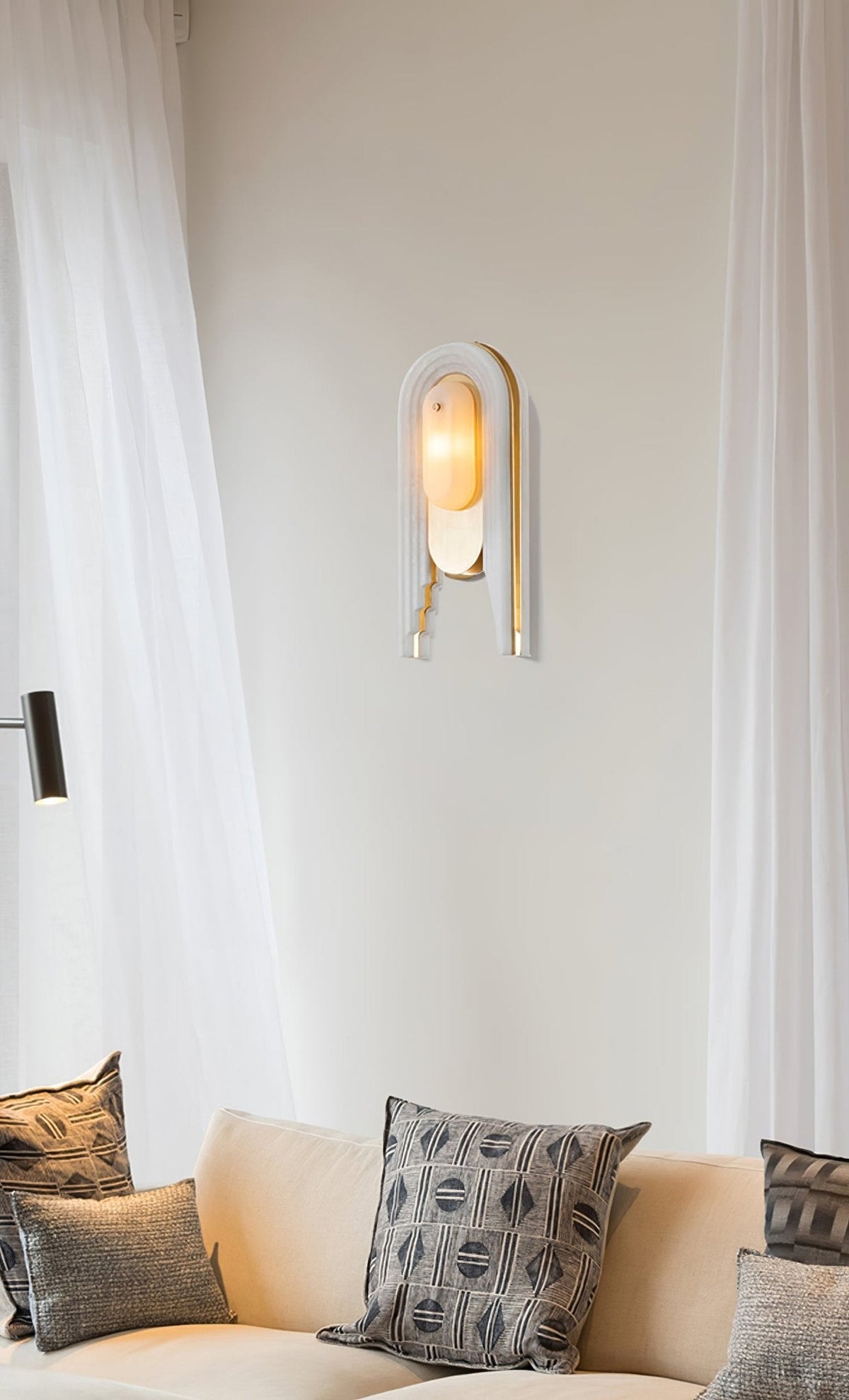 Cascada Alabaster Wall Sconce in Brushed Brass with LED