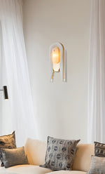 Cascada Alabaster Wall Sconce in Brushed Brass with LED