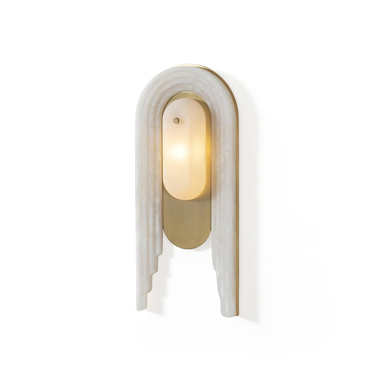 Cascada Alabaster Wall Sconce in Brushed Brass with LED
