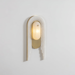 Cascada Alabaster Wall Sconce in Brushed Brass with LED