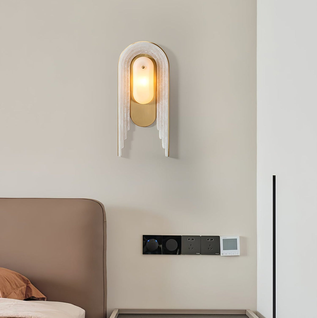 Cascada Alabaster Wall Sconce in Brushed Brass with LED