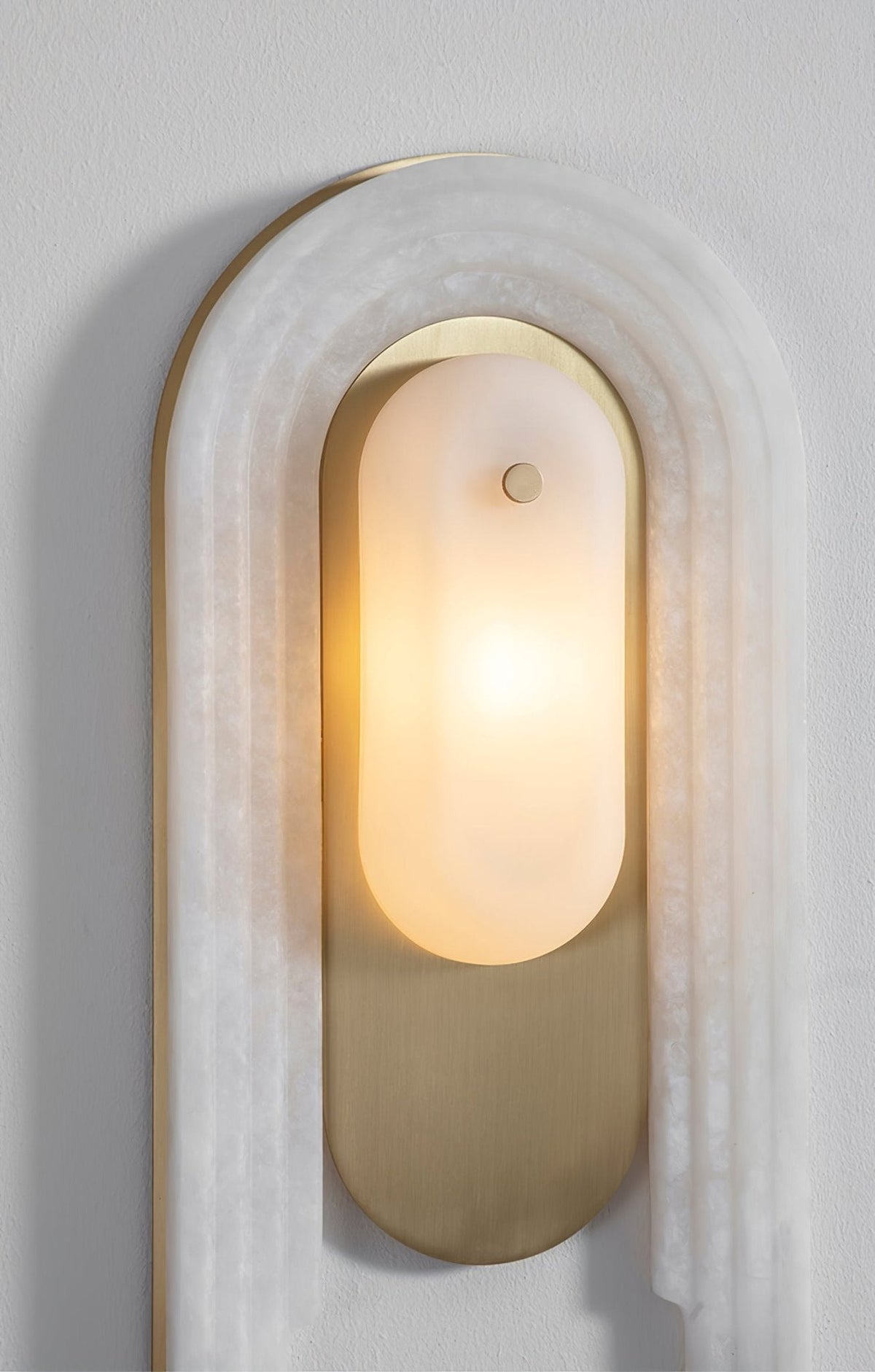 Cascada Alabaster Wall Sconce in Brushed Brass with LED