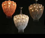 Cascade Aluminum Chain Chandelier – Modern Sculptural Pendant Light for Dining and Living Spaces