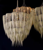 Cascade Aluminum Chain Chandelier – Modern Sculptural Pendant Light for Dining and Living Spaces