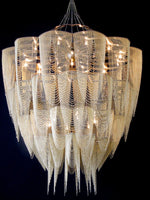 Cascade Aluminum Chain Chandelier – Modern Sculptural Pendant Light for Dining and Living Spaces