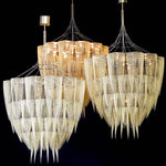 Cascade Aluminum Chain Chandelier – Modern Sculptural Pendant Light for Dining and Living Spaces
