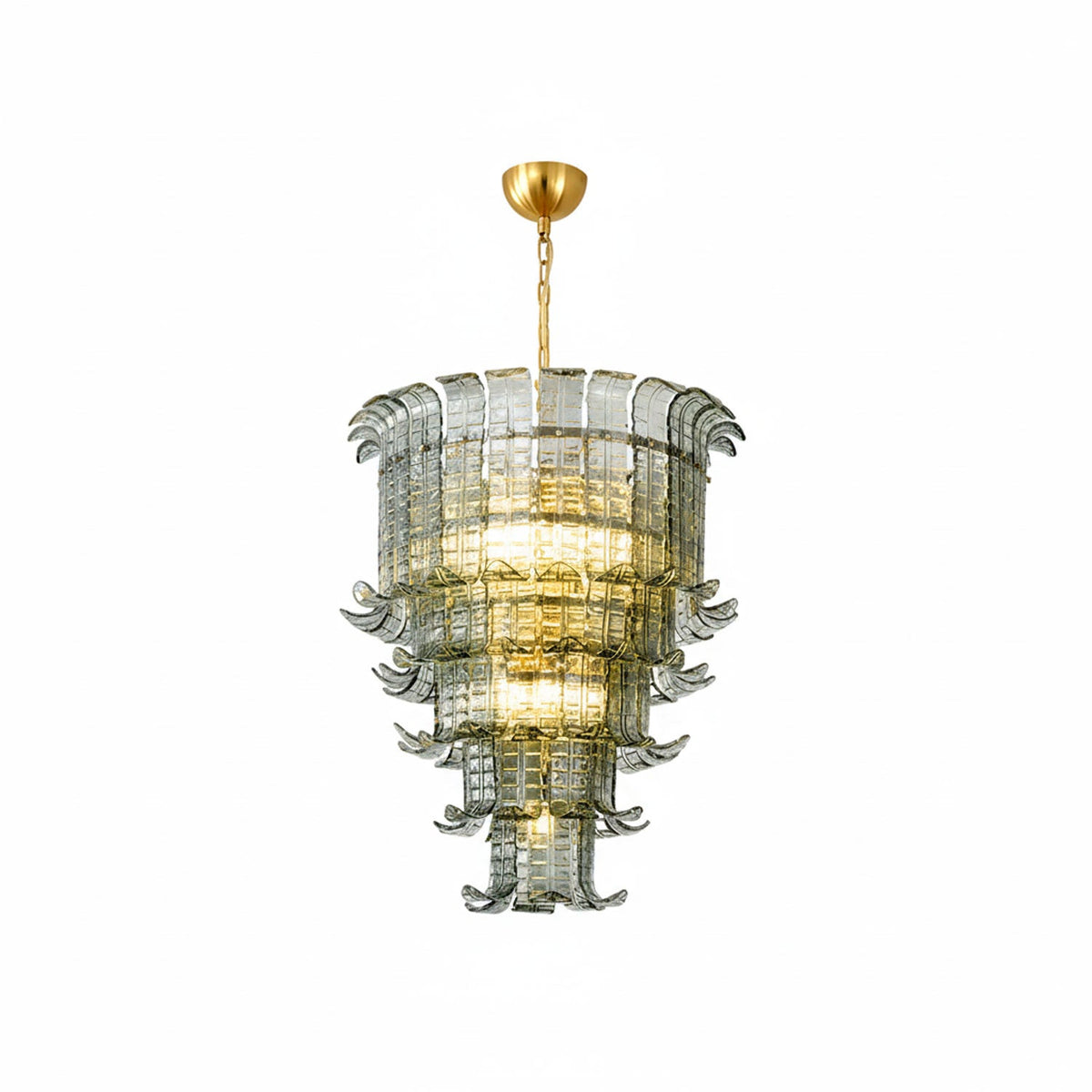 Cascade Glass Green Chandelier | Handcrafted Murano Glass Pendant for Dining & Living Rooms