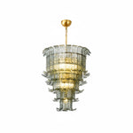 Cascade Glass Green Chandelier | Handcrafted Murano Glass Pendant for Dining & Living Rooms