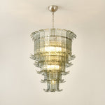 Cascade Glass Green Chandelier | Handcrafted Murano Glass Pendant for Dining & Living Rooms