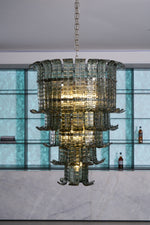Cascade Glass Green Chandelier | Handcrafted Murano Glass Pendant for Dining & Living Rooms