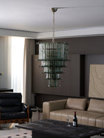 Cascade Glass Green Chandelier | Handcrafted Murano Glass Pendant for Dining & Living Rooms