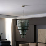 Cascade Glass Green Chandelier | Handcrafted Murano Glass Pendant for Dining & Living Rooms