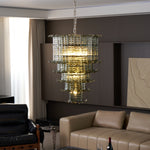 Cascade Glass Green Chandelier | Handcrafted Murano Glass Pendant for Dining & Living Rooms