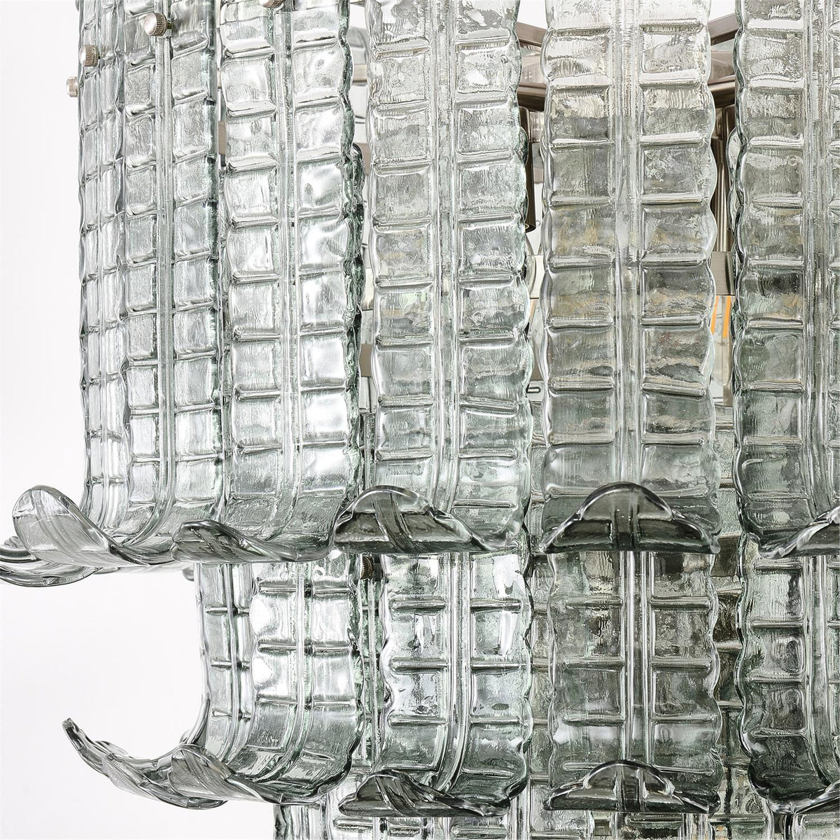Cascade Glass Green Chandelier | Handcrafted Murano Glass Pendant for Dining & Living Rooms