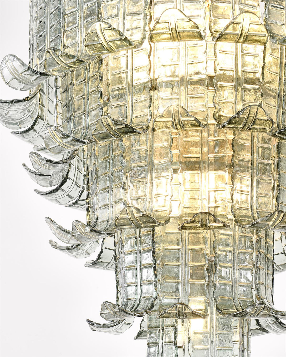 Cascade Glass Green Chandelier | Handcrafted Murano Glass Pendant for Dining & Living Rooms