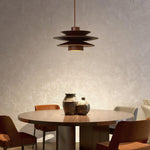 Cascade Wooden Disc Pendant Light – Modern Organic Chandelier for Dining & Living Spaces