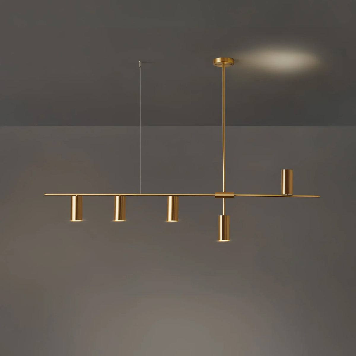 Cassandra Linear Chandelier – Modern Gold & Black Pendant Light for Kitchen Island