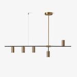 Cassandra Linear Chandelier – Modern Gold & Black Pendant Light for Kitchen Island