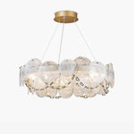Cassia Modern LED Chandelier in Gold with Artisan Glass