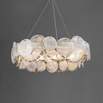 Cassia Modern LED Chandelier in Gold with Artisan Glass