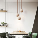 Cassia Travertine Pendant Light – Sculptural Stone Trio for Modern Interiors