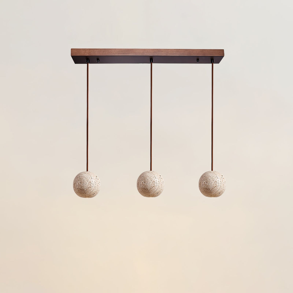 Cassia Travertine Pendant Light – Sculptural Stone Trio for Modern Interiors