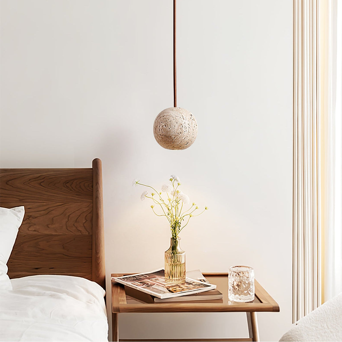 Cassia Travertine Pendant Light – Sculptural Stone Trio for Modern Interiors