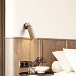 Cassius Adjustable Wall Sconce in Black Travertine and Walnut