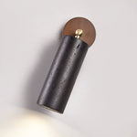 Cassius Adjustable Wall Sconce in Black Travertine and Walnut