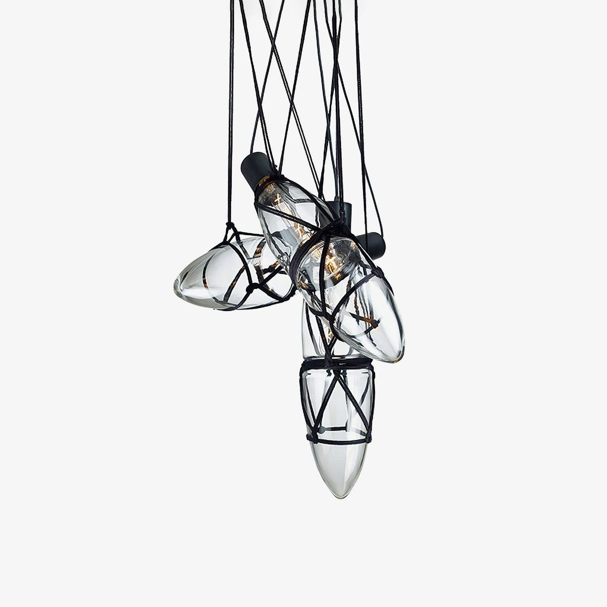 Castaway Glass Bottle Pendant Light, Artisan Mouth-Blown Glass Chandelier
