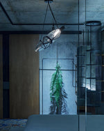 Castaway Glass Bottle Pendant Light, Artisan Mouth-Blown Glass Chandelier