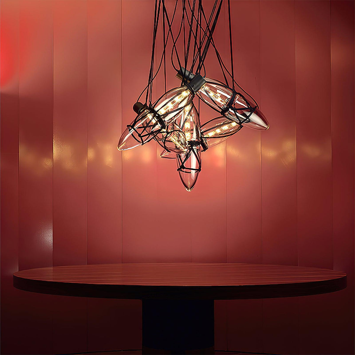 Castaway Glass Bottle Pendant Light, Artisan Mouth-Blown Glass Chandelier