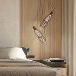 Castaway Glass Bottle Pendant Light, Artisan Mouth-Blown Glass Chandelier