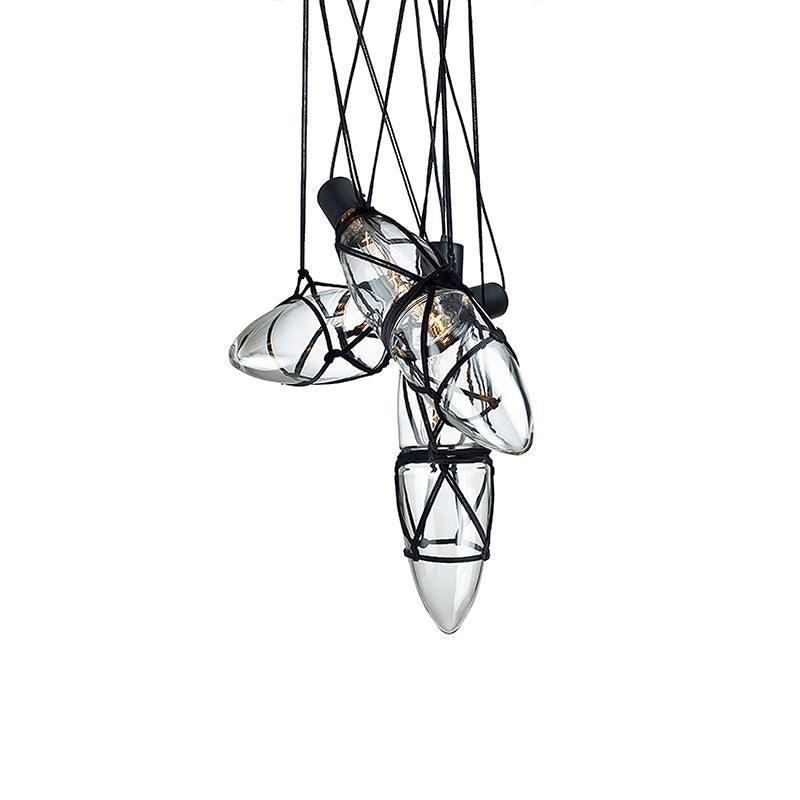 Castaway Glass Bottle Pendant Light, Artisan Mouth-Blown Glass Chandelier