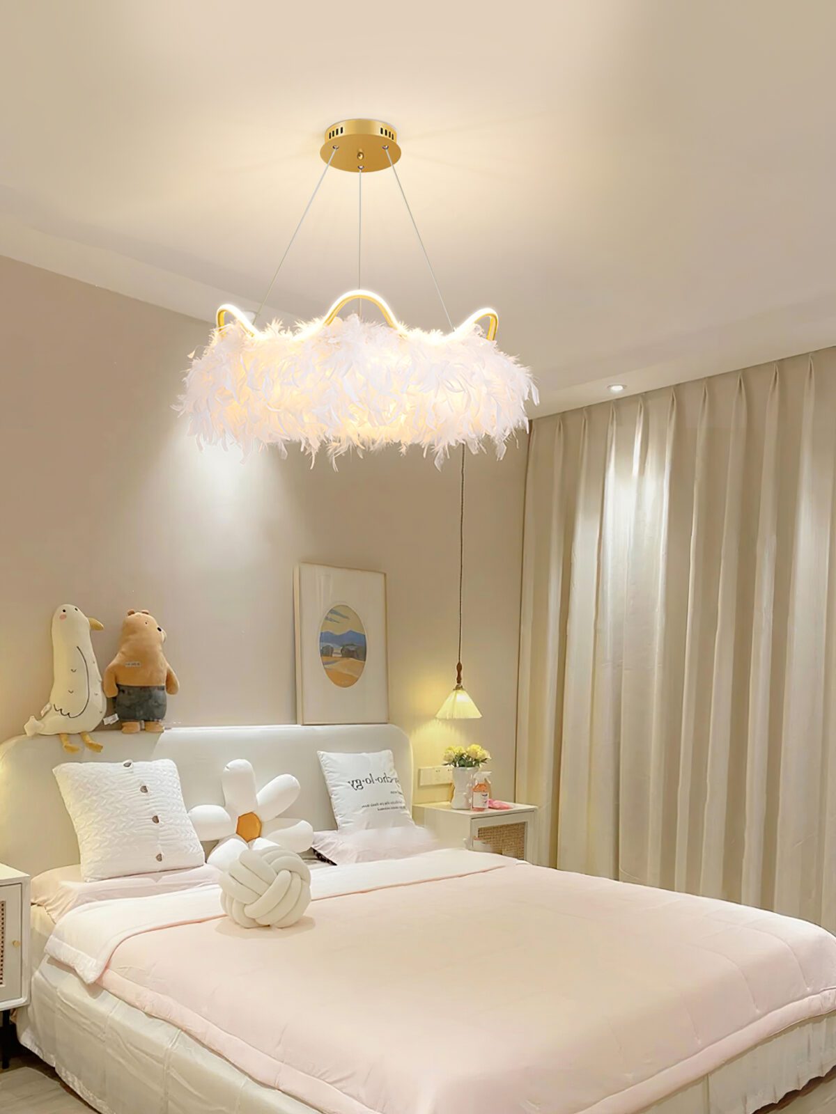 Cat Ear Feather Pendant Light