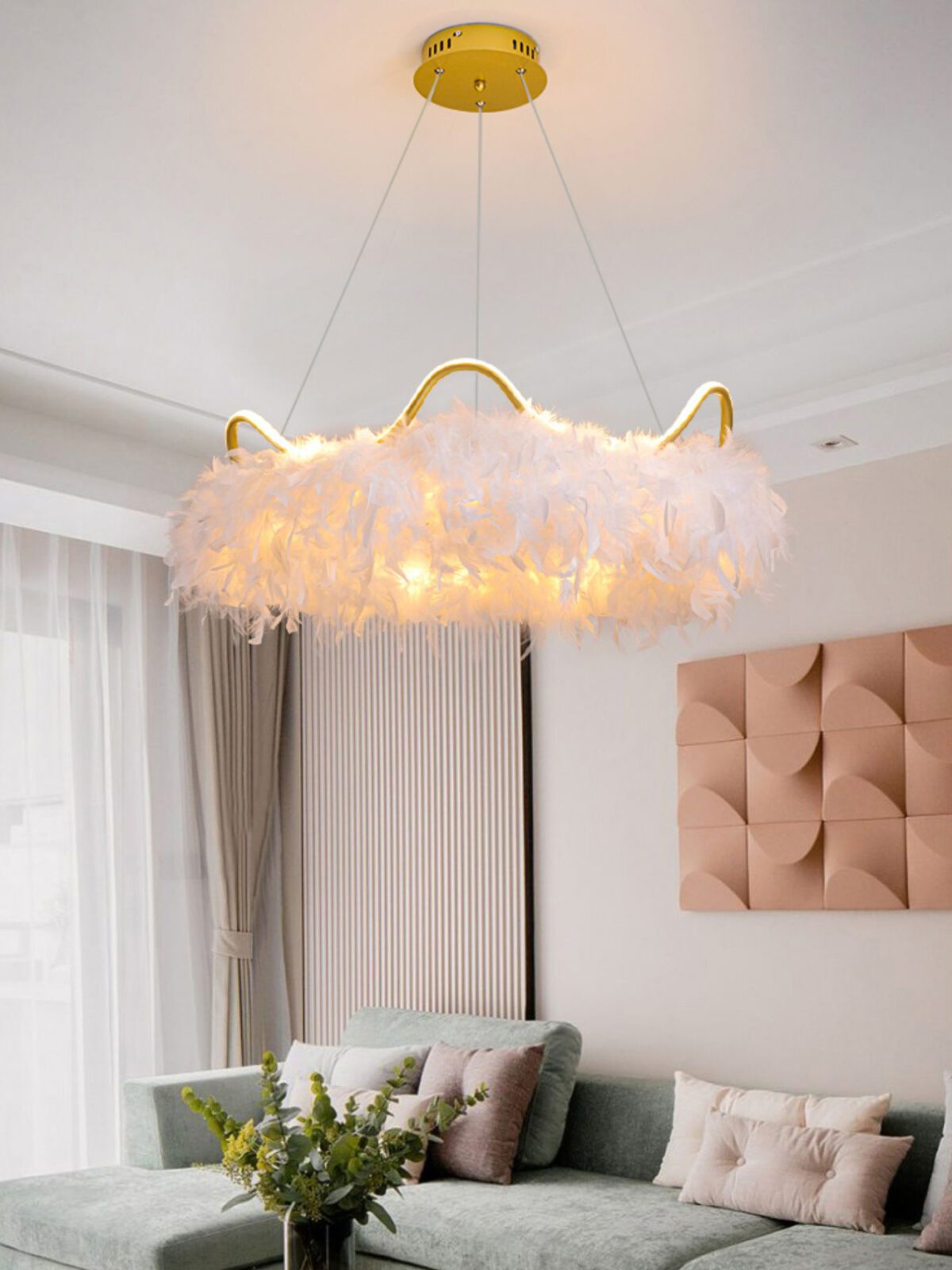 Cat Ear Feather Pendant Light