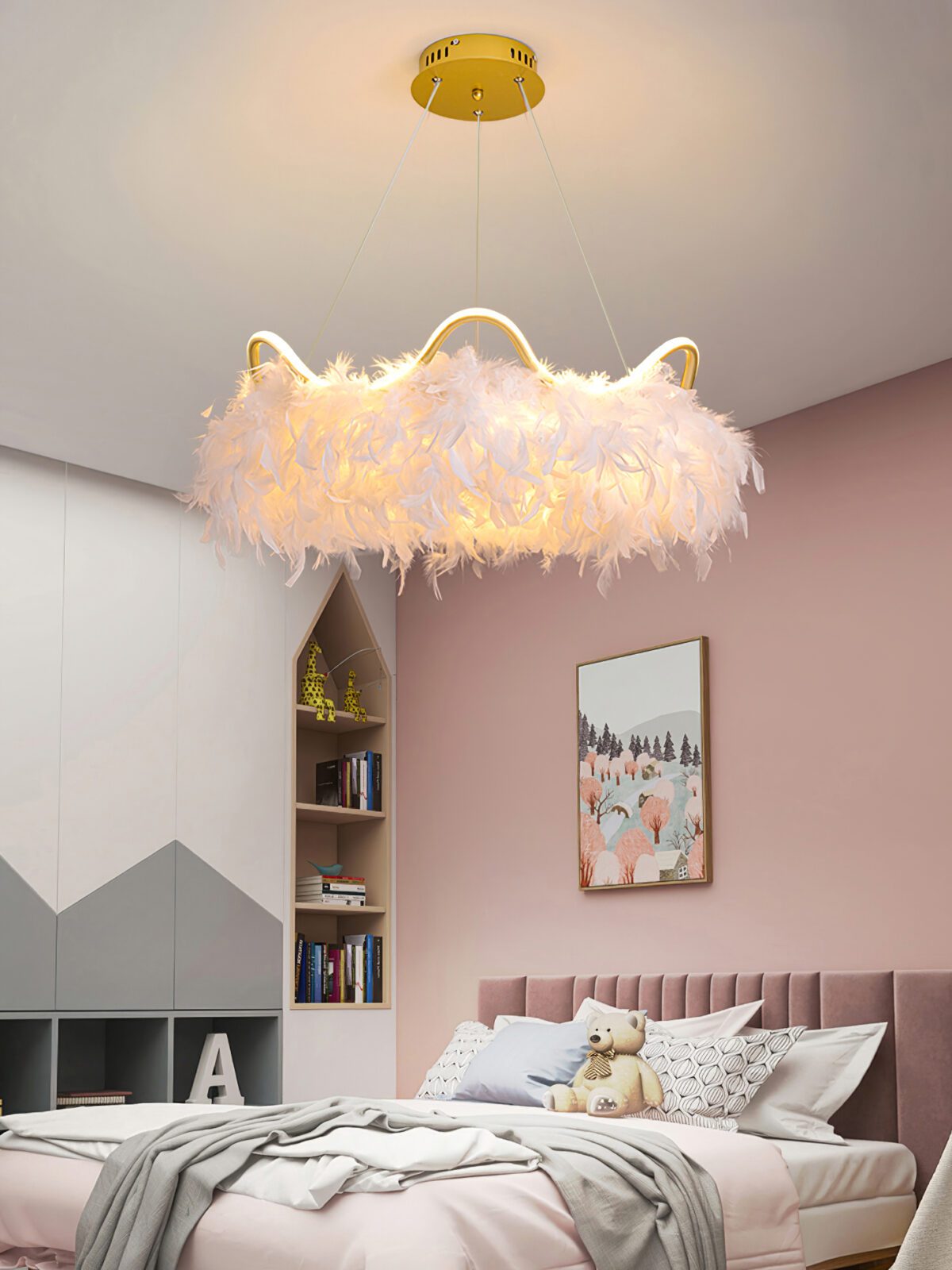 Cat Ear Feather Pendant Light