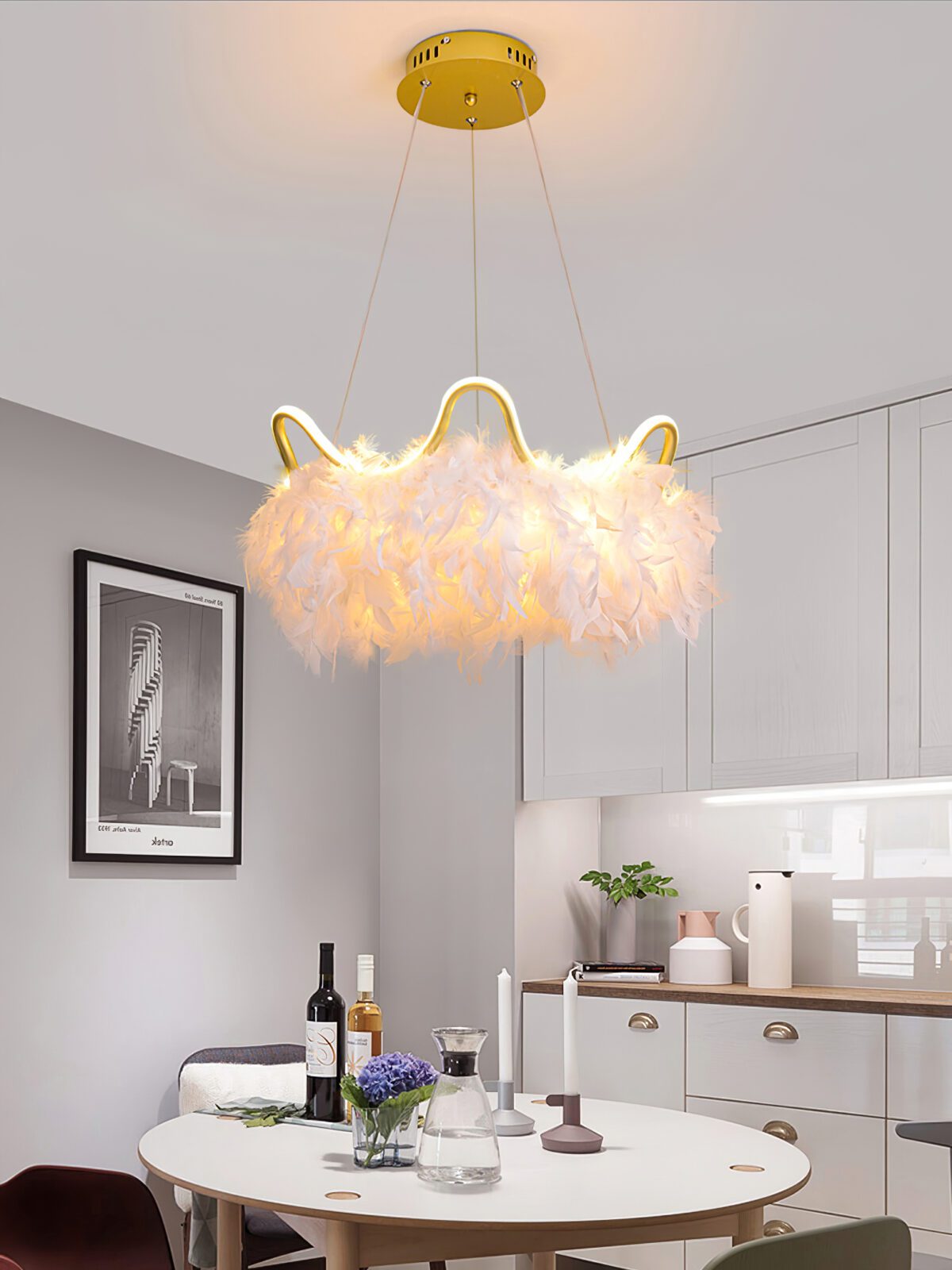 Cat Ear Feather Pendant Light