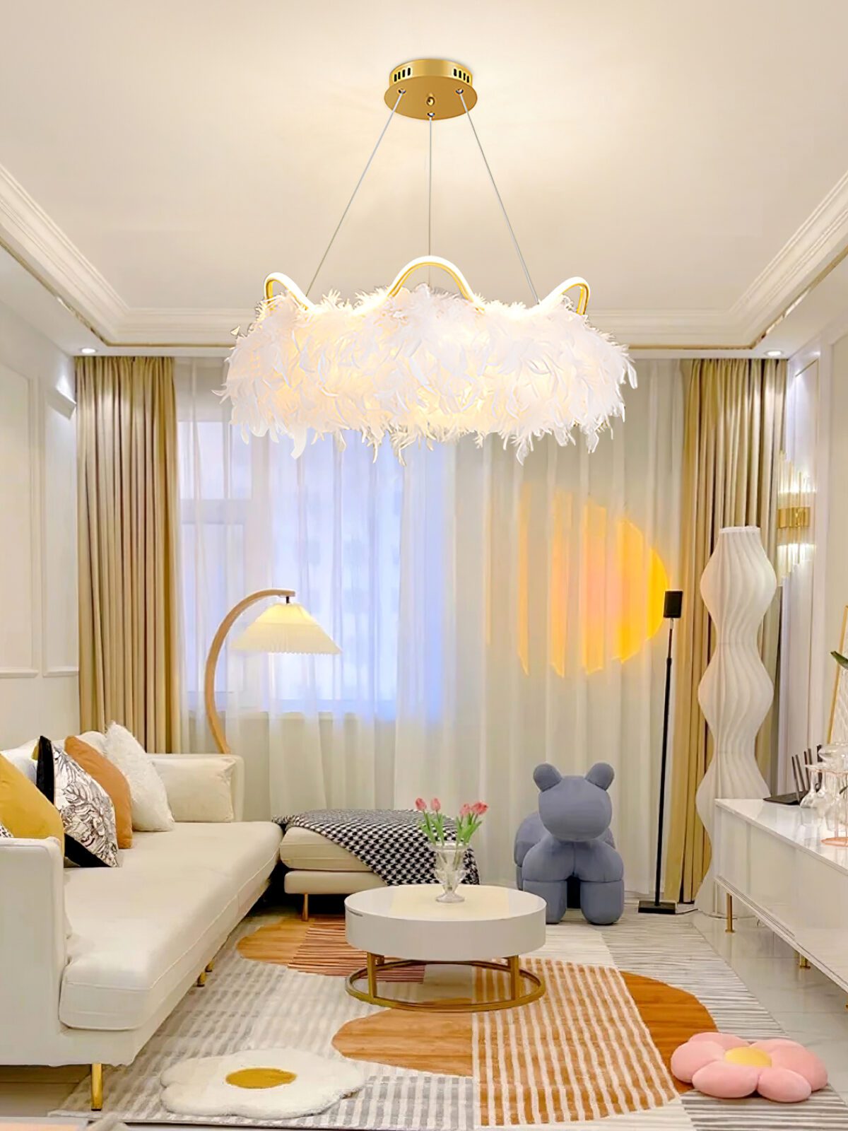 Cat Ear Feather Pendant Light