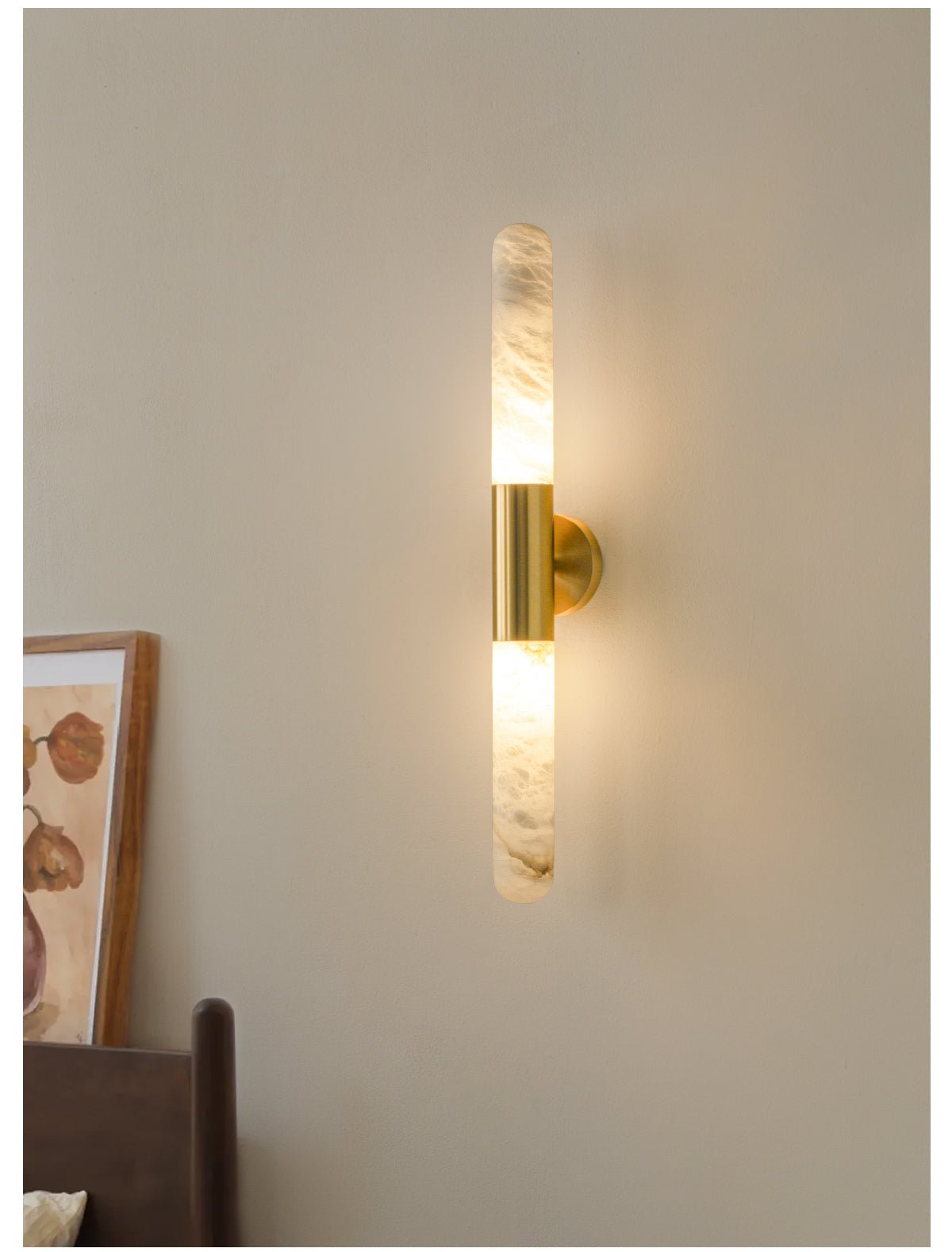 Cavoya Natural Alabaster Wall Sconce with Dual-Ended LED Glow