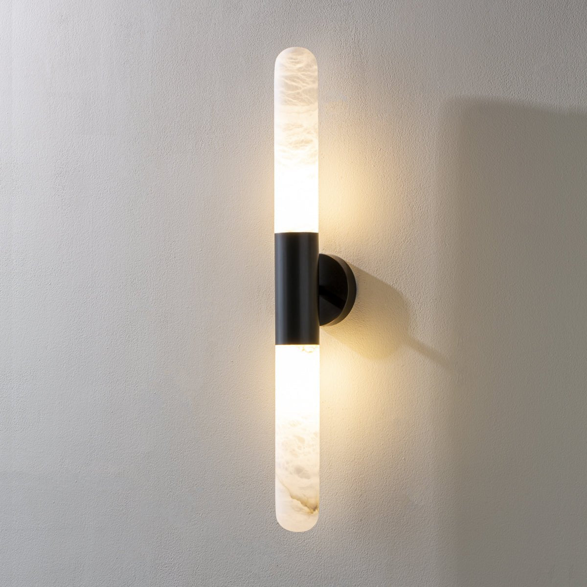 Cavoya Natural Alabaster Wall Sconce with Dual-Ended LED Glow