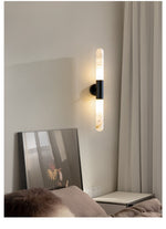 Cavoya Natural Alabaster Wall Sconce with Dual-Ended LED Glow