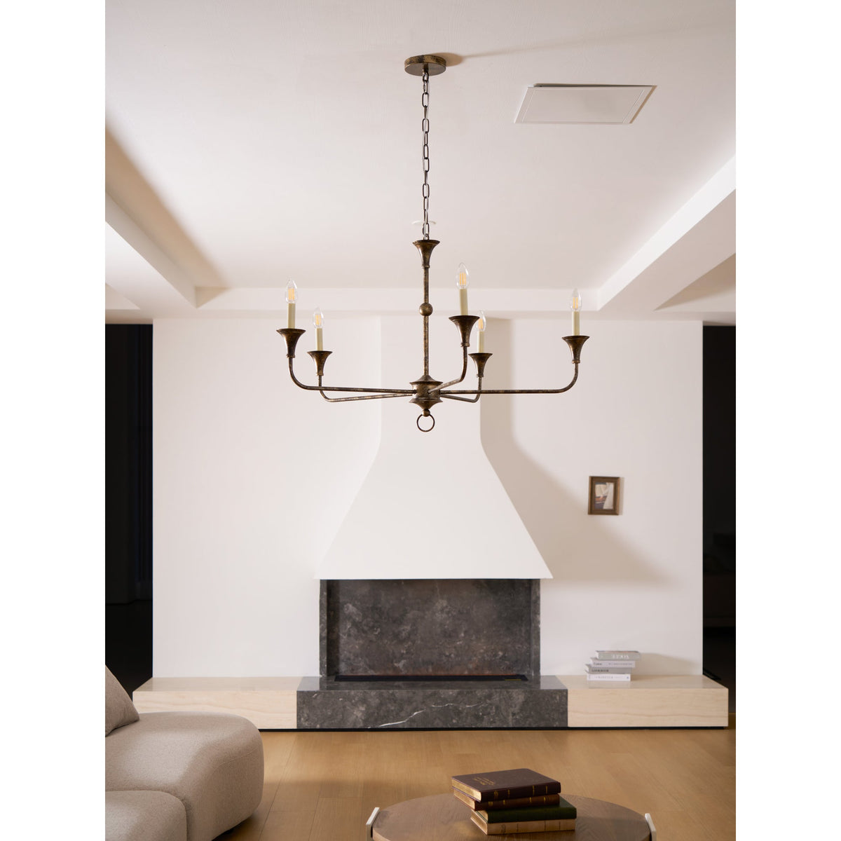 Elara Candle Chandelier – Modern Brass Candelabra Chandelier for Dining Room